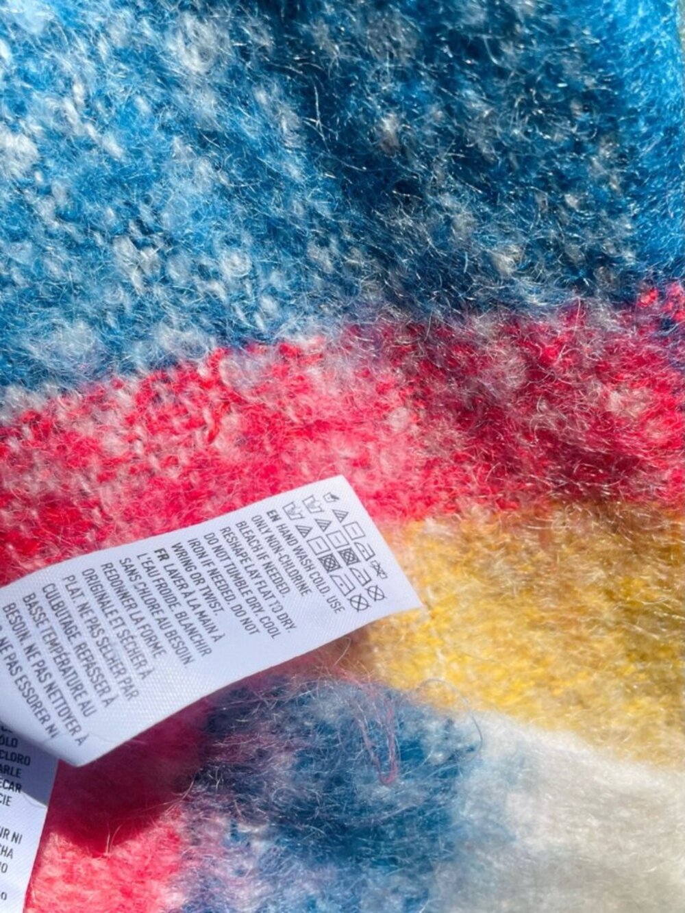 AMERICAN EAGLE OUTFITTERS | 72β | Mohair Wool Blend Large Striped Scarf Wrap - Picture 6 of 7